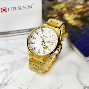 Годинник наручний Curren 8372 Gold-White, фото 2