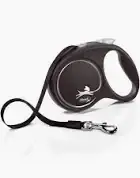 Повідець-рулетка Flexi Black Design L для собак до 50 кг, 5 м, стрічка, сірий