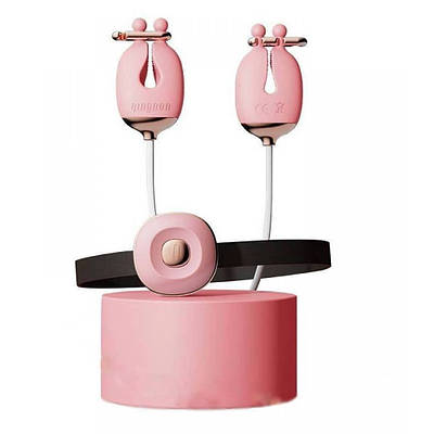 Вібро нашийник та затискачі для сосків БДСМ рожевого кольору Qingnan No 2 Talla