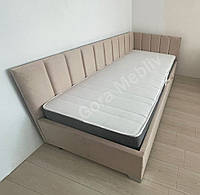 Дитяче ліжко з м'якою спинкою "Оскар" кутове без підйомного механізму