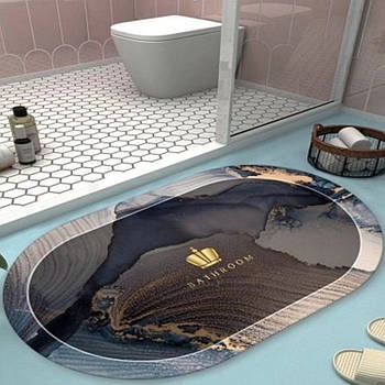 Килимок для ванної кімнати вологопоглинальний з ефектом пам'яті Bathroom 40 х 60 см (37821) Овальний