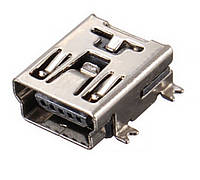 Гніздо mini USB 5pin SMD монтажне на плату USB-MINI-1