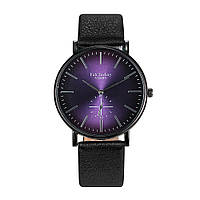 Кварцовий жіночий наручний годинник із чорним ремінцем код 597