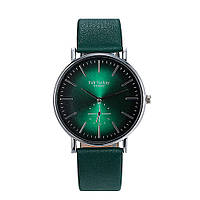 Кварцовий жіночий наручний годинник із зеленим ремінцем код 597