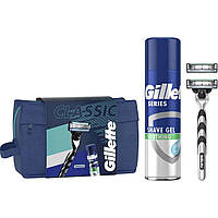 Набір Gillette Mach 3 (косметичка+бритва+2 касети+гель 200мл)