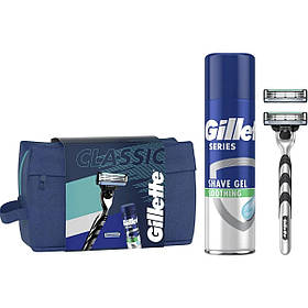 Набір Gillette Mach 3 (косметичка+бритва+2 касети+гель 200мл)