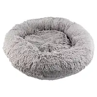 Лежак Пончик хутро 45см для котів і собак до 4кг сірий