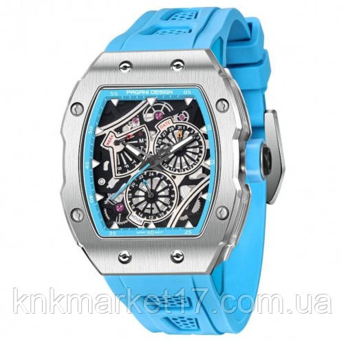 Кварцовий водонепроникний (50м) годинник Pagani Design PD-YS012 Silver-Blue, фото 1
