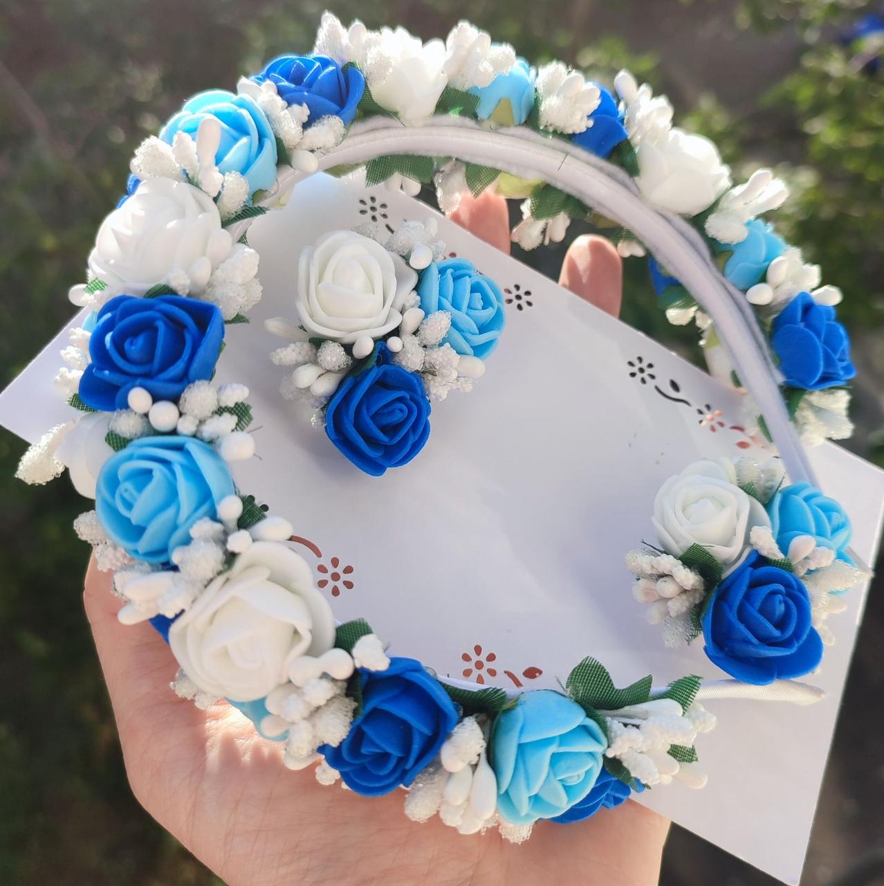 Набір весняний Ободок Весна під вишиванку обруч венок весняний 290 грн, фото 1