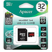 Карта памяти micro-SDHC32Gb Apacer Class10+adapterSD (up to 85Mb/s)