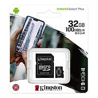 Карта памяти micro-SDHC32Gb Kingston Canvas А1 R100/W10 + adapter SD