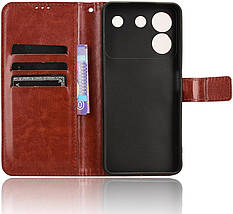 Чохол книжка Book case для ZTE Blade A54 коричневий, фото 3