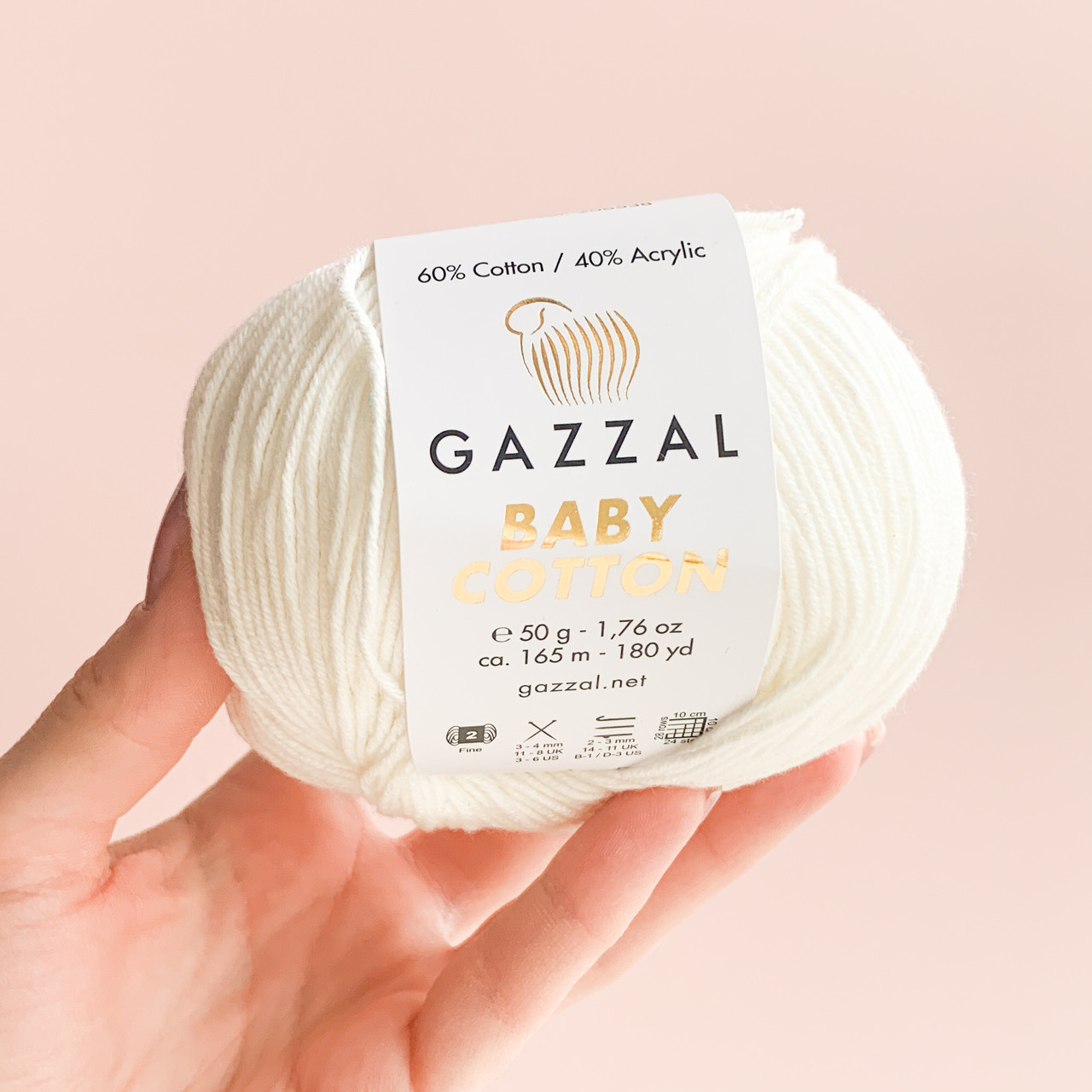 Пряжа Gazzal Baby Cotton 3410 Теплий Білий