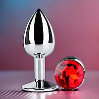 Анальная пробка с кристаллом металлическая 3,4 x 8,3 см Anal Plug, Игрушки для анального секса