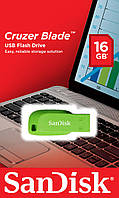 Flash SanDisk USB 2.0 Cruzer Blade 16Gb Green Electric