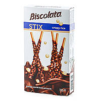 Соломка "Biscolata Stix Milky" молочному шоколаді з рисовими кульками 32г (12шт/уп)