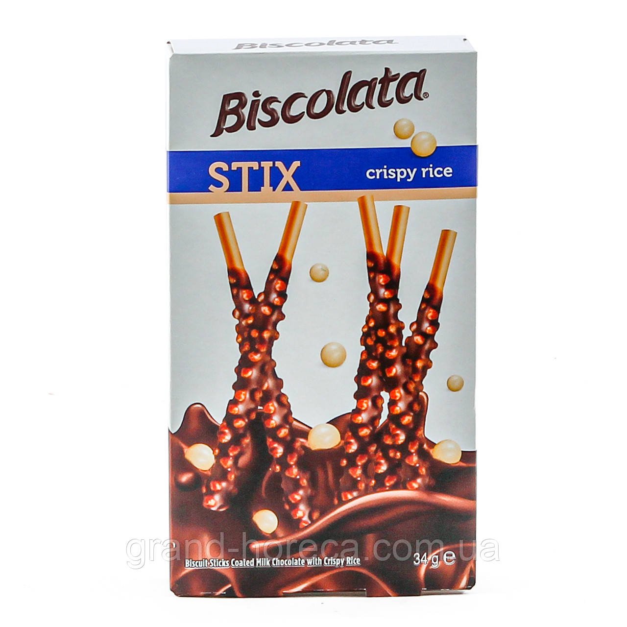 Соломка "Biscolata Stix Milky" молочному шоколаді з рисовими кульками 32г (12шт/уп) - фото 2 - id-p2024882069