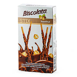 Соломка "Biscolata Stix Milky" молочному шоколаді з фундуком 32г (12шт/уп)
