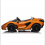 Дитячий двомісний електромобіль Lamborghini Sian M 5072EBLR-4 синій, фото 10