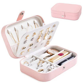 Шкатулка для прикрас біжутерії сережок каблучок коштовностей 16х11см Рожевий (60465)