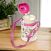 Поїльник для дітей з силіконовою трубочкою та ремінцем XH-30, 400мл