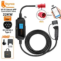 Зарядне для електромобіля FEYREE 22 кВт 32A 3-фазне Type2 / Wi-Fi