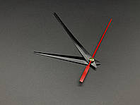 Стрілки годинникові для настінних годинників чорні та червоні металеві глянцеві 3 стрілки в наборі 9х9.5х7.5