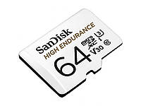 MicroSDXC (UHS-1 U3) SanDisk High Endurance 64Gb class 10 V30 (100Mb/s) (adapterSD)