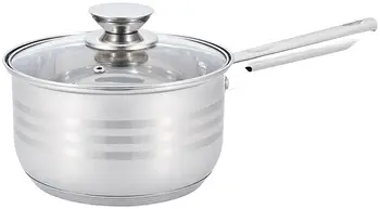 Ківш для варіння з нержавіючої сталі з кришкою UNIQUE UN-5053 Ківш з ручкою для кухні на 1.9 л