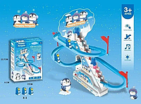 Игрушка трек с пингвинами на магнитах Музыкальная светящаяся игрушка трек для малышей Happy Penguin