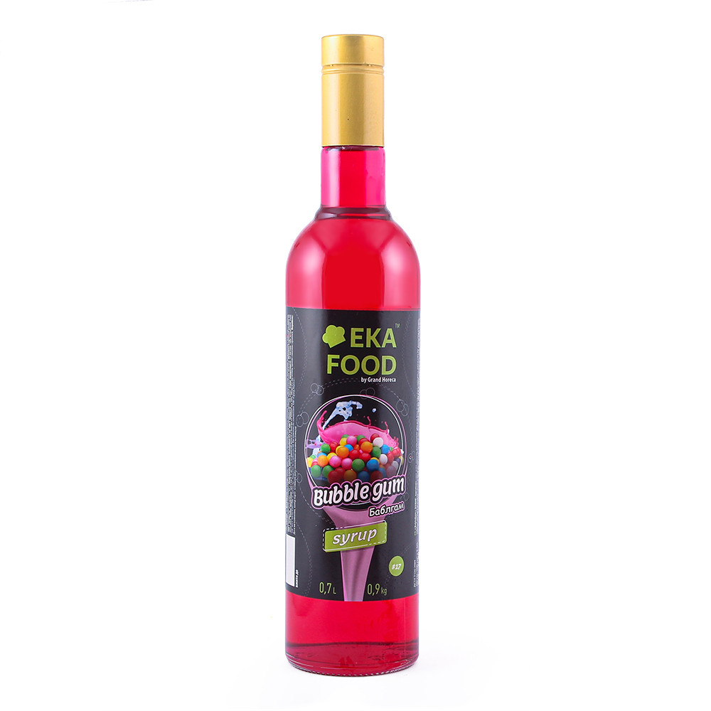 Сироп коктейльний EkaFood by Grand Horeca Bubble Gum "Бабл Гам" #17 700 мл 0,9 кг СКЛО