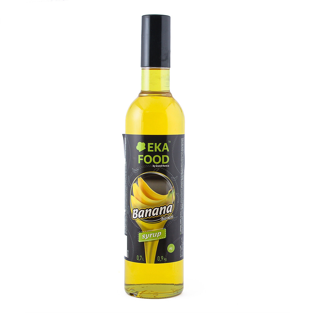 Сироп коктейльний EkaFood by Grand Horeca Banana "Банан" #1 700 мл 0,9 кг СКЛО