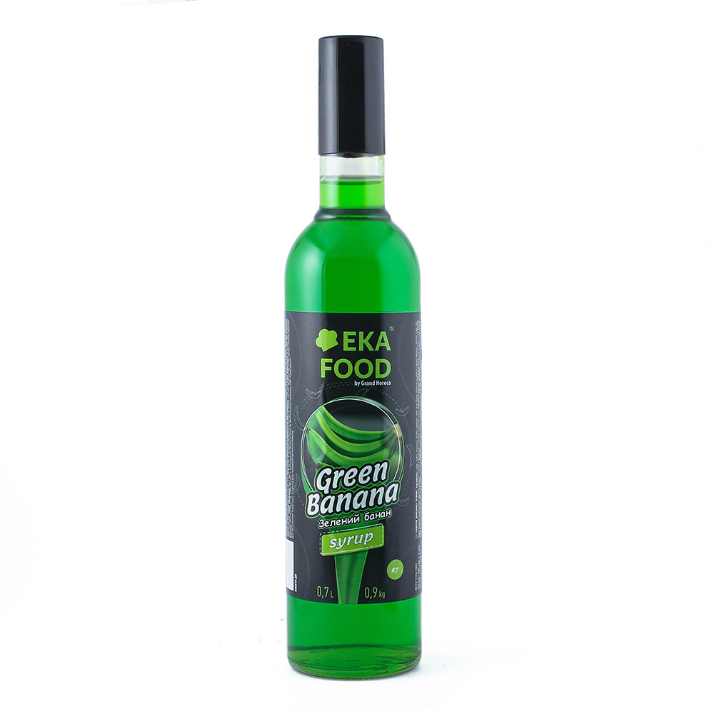 Сироп коктейльний EkaFood by Grand Horeca Green banana "Зелений Банан" #7 700 мл 0,9 кг СКЛО