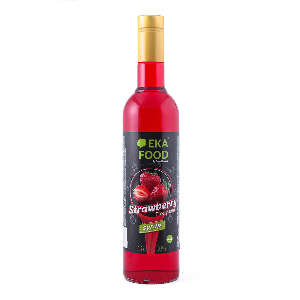 Сироп коктейльний EkaFood by Grand Horeca Strawberry "Полунинка" #73 700 мл 0,9 кг СКЛО