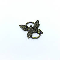 Підвіски металеві "Метелики" накладки колір "антична бронза" Кулони для прикрас і декору 25х27мм