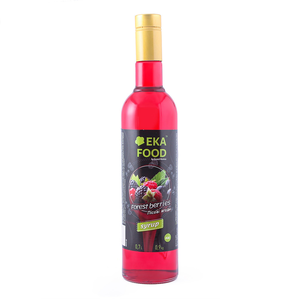Сироп коктейльний EkaFood by Grand Horeca Forest berries "Лісові ягоди" #26 700мл 0,9кг СКЛО