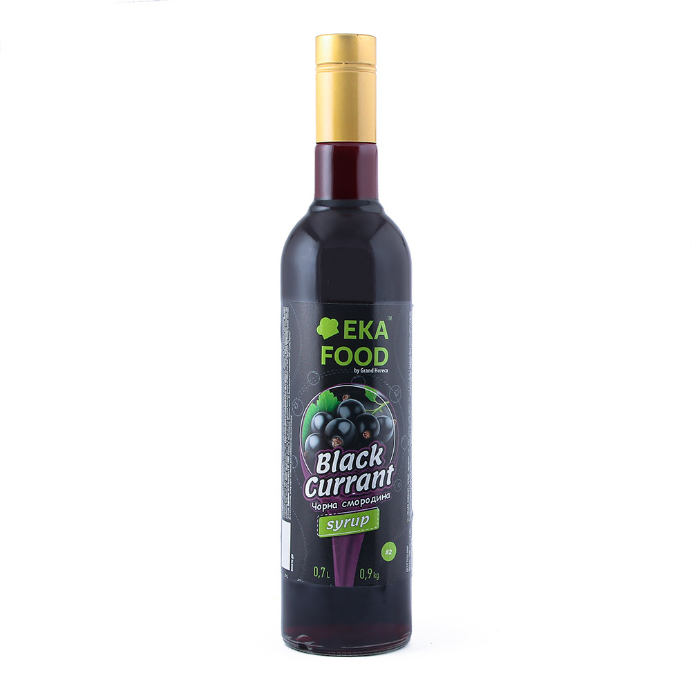 Сироп коктейльний EkaFood by Grand Horeca Black Currant "Чорна смородина" #2 700 мл 0,9 кг СКЛО
