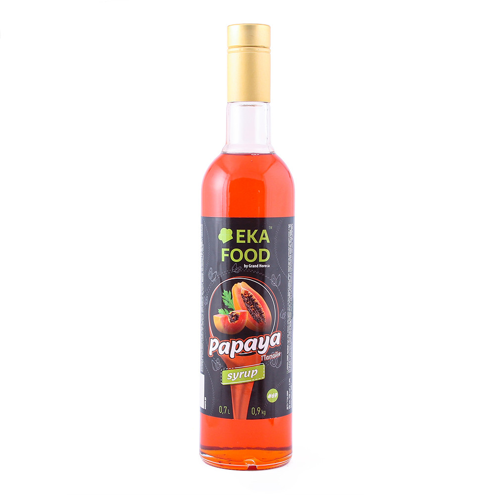 Сироп коктейльний EkaFood by Grand Horeca Papaya "Папая" #24 700 мл 0,9 кг СКЛО