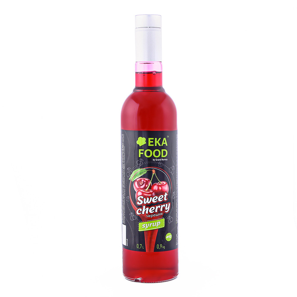 Сироп коктейльний EkaFood by Grand Horeca Sweet cherry "Черешня" #92 700 мл 0,9 кг СКЛО, фото 1