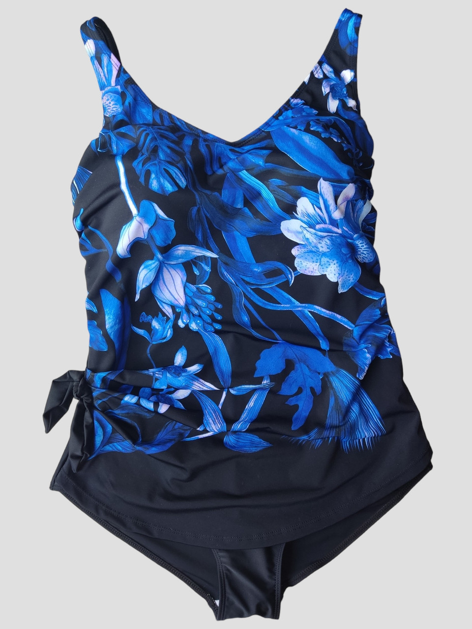 Купальник для повних Fuba 28068 чорний/синій 54 56 58 60 62 розмір