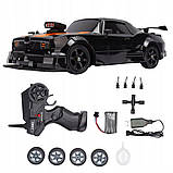 Машинка для дрифту на радіокеруванні Dodge Challenger 4WD з димом та світлом з колесами для дрифту, фото 2