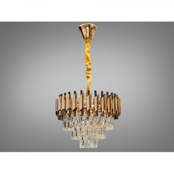 Кришталева люстра в хромі/золоті Linisoln 9001/400 GD+PBK, фото 1