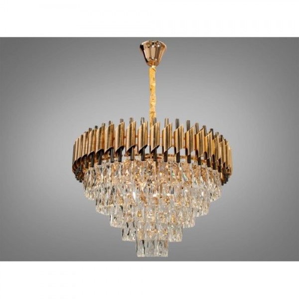 Кришталева люстра в хромі/золоті Linisoln 9001/550 GD+PBK, фото 1