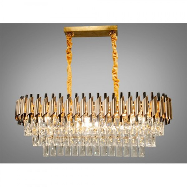 Кришталева люстра в хромі/золоті Linisoln 9001/800*350 GD+PBK, фото 1