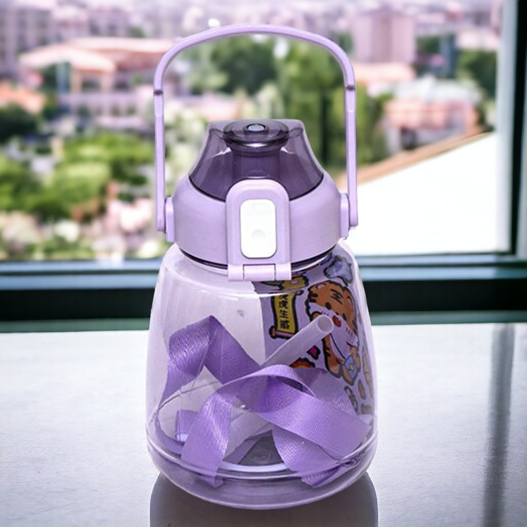 Пляшка для води спортивна з трубочкою XH-32, пластикова, 1300мл