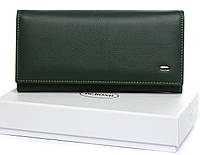Женский кожаный кошелек на магните Dr.Bond W501-2 зеленый натуральная кожа