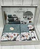 Полотенца в коробке La Maison с парфюмом (4 предмета) хлопковые банное лицевое для рук парфюм Турция