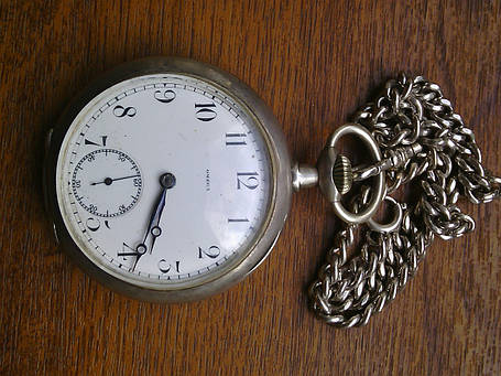 Швейцарський кишеньковий годинник Omega срібло 19 століття, фото 2