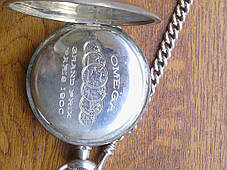 Швейцарський кишеньковий годинник Omega срібло 19 століття, фото 2