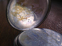 Швейцарський кишеньковий годинник Omega срібло 19 століття, фото 3